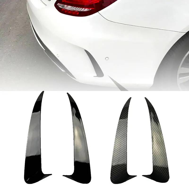 ZXYHBHD Kompatibel mit Mercedes Benz C Class W205 C205 S205 2014-2019, Heckstoßstangenspoiler, seitliche Canard-Luftentlüftungsabdeckungseinsätze, Zubehör,Carbon Fiber look-C205 Coupe von ZXYHBHD