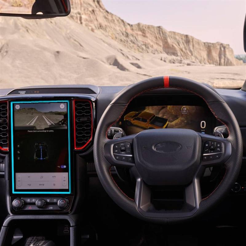 ZXYIWSDF Auto Navi Folie 12 Zoll Kompatibel Mit Ford Für Ranger Für Raptor 2022 2023 Auto GPS Navigation Center Bildschirm Innen Gehärtetes Glas Schutzfolie Refit von ZXYIWSDF