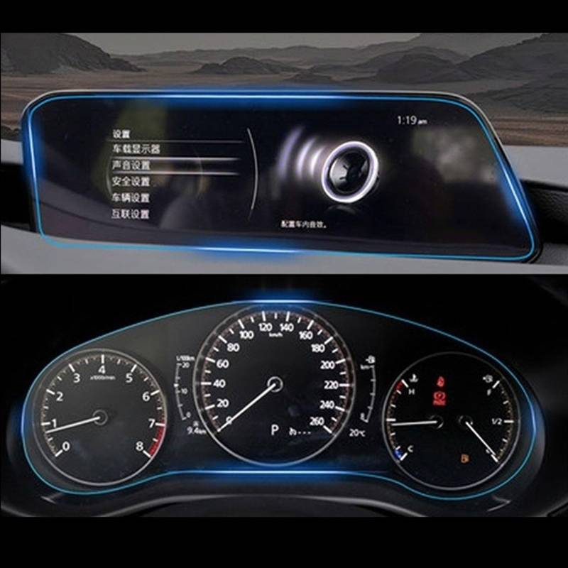 ZXYIWSDF Auto Navi Folie 8,8 Zoll kompatibel mit Mazda 3 2019 2020 2021 GPS-Navigation gehärtetes Glas Displayschutzfolie PET Instrumententafel-Schutzfolie(color1) von ZXYIWSDF