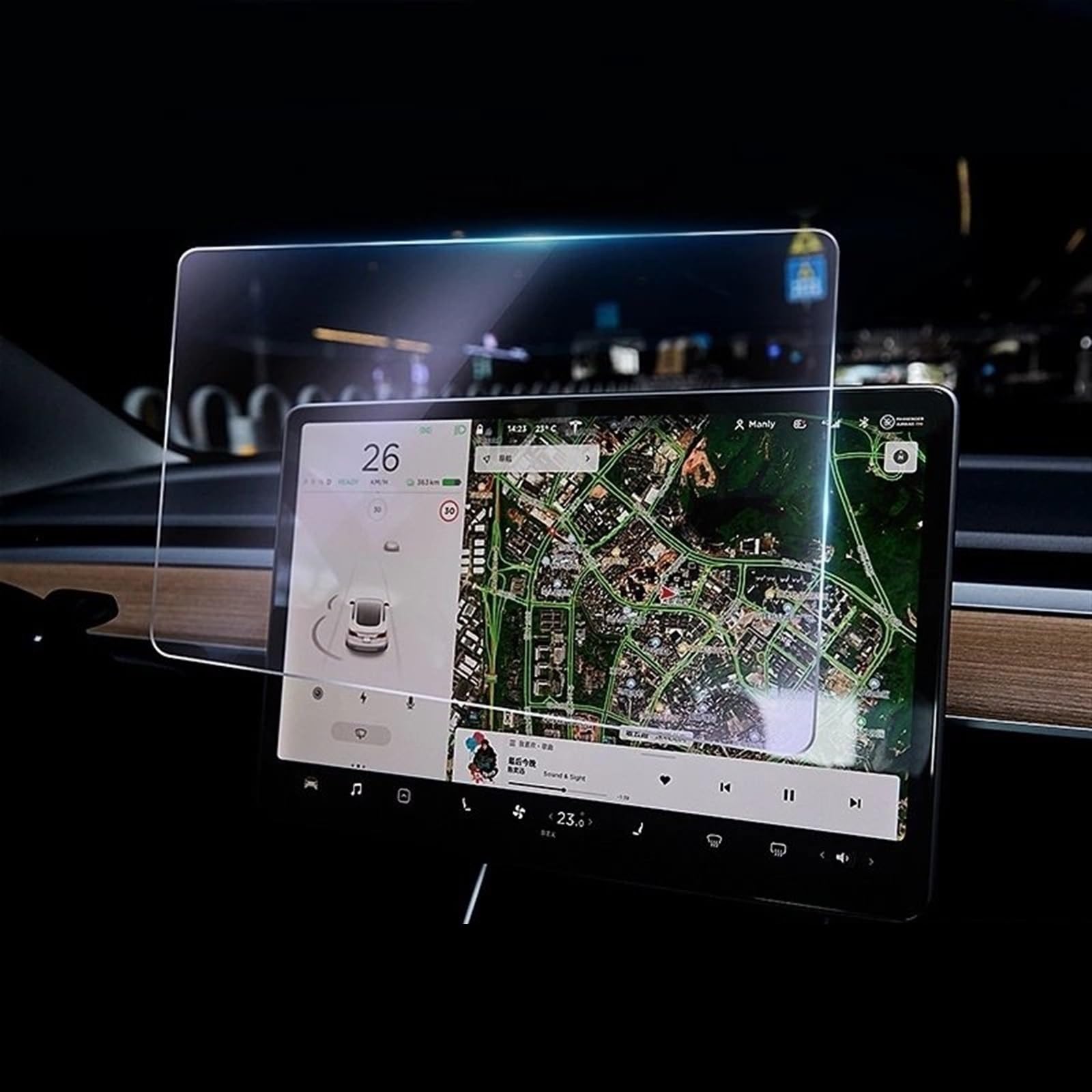 ZXYIWSDF Auto Navi Folie Auto-HD-Matt-Displayschutz Aus Gehärtetem Glas, Center-Control-Bildschirm, Navigationsschutz, Glasfolie, Kompatibel Mit Tesla Für Model 3 Für S/X(3 HD) von ZXYIWSDF
