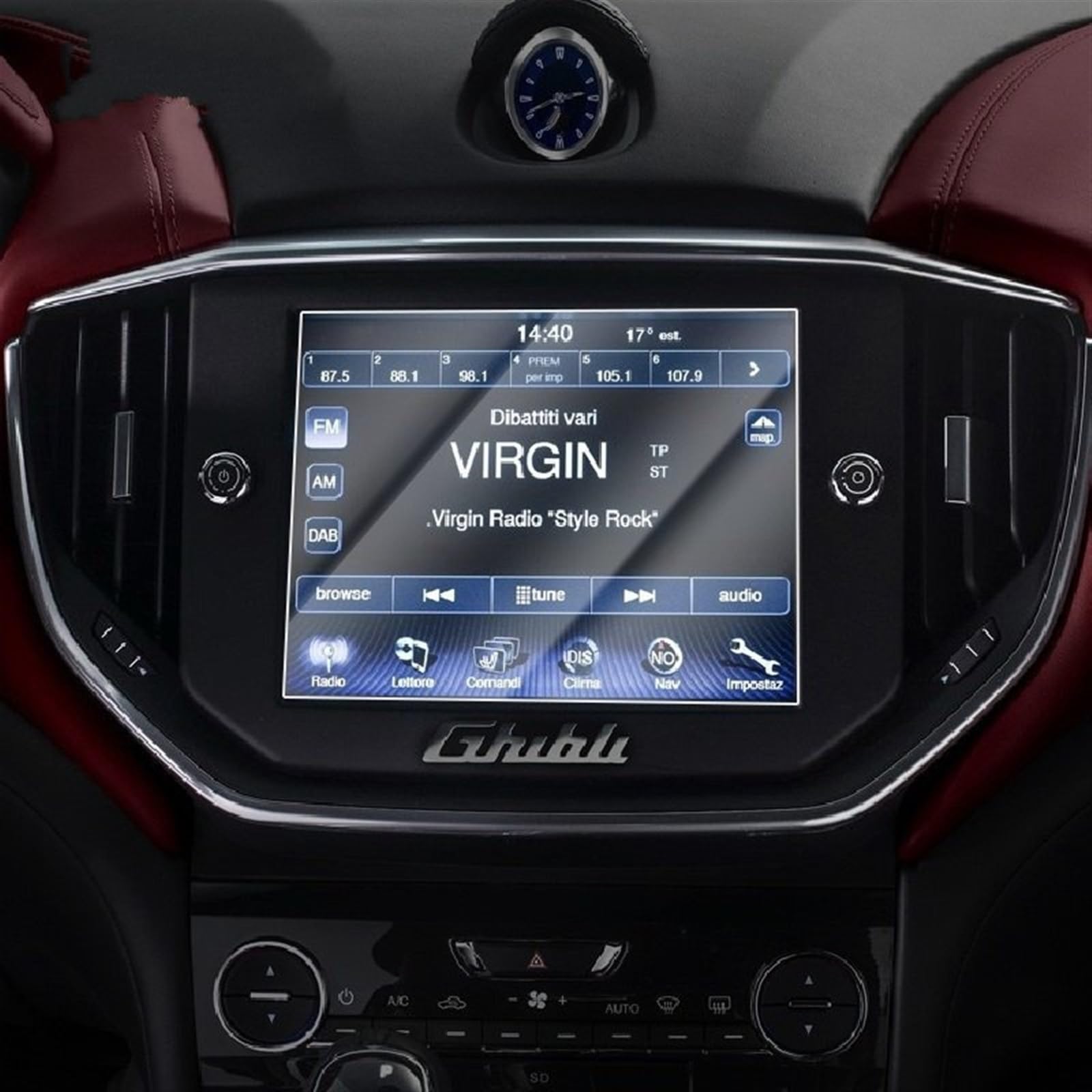 ZXYIWSDF Auto Navi Folie Kompatibel Mit Maserati Für Ghibli 2014 2015 2016, Auto-GPS-Navigationsfolie, LCD-Bildschirm, Gehärtetes Glas, Schutzfolie, Innen-Refit-Dekoration von ZXYIWSDF