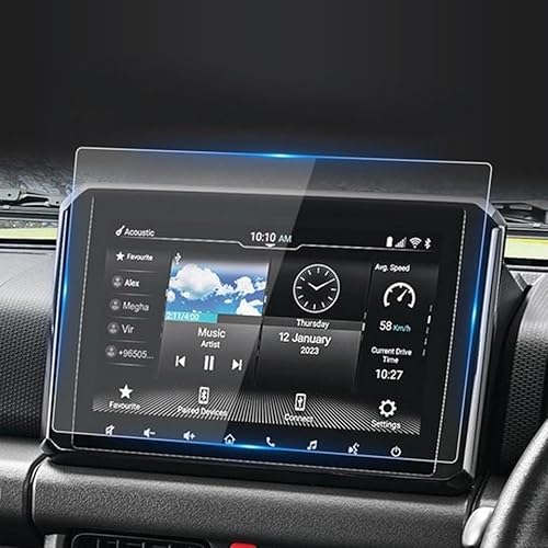 ZXYIWSDF Auto Navi Folie Kompatibel mit Suzuki für Jimny 2019 2020 2021 2022 2023, Auto-Navigationsdisplay, hochauflösender Displayschutz aus gehärtetem Glas, Auto-Innenraum(color1) von ZXYIWSDF