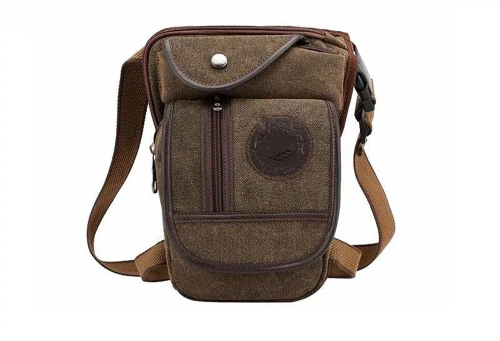 ZXYIWSDF Motorradsatteltaschen Motorrad-Hüft- Und Beintasche, Oberschenkelgurt, Hüfte, Motorrad, Taktische Reisetasche/Handy-Geldbörse, Hüfttasche(Brown) von ZXYIWSDF