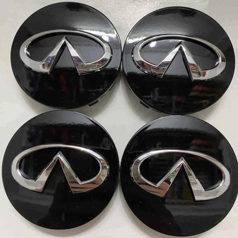 4 Stück Auto Radnabenkappen für Infiniti Q50L QX50 QX30 QX60 Q70L QX70 FX35（O.D=64MM,I.D=62MM）, ABS Verbundmaterial Nabenmittenkappe Radkappe Stickers in der Mitte Radnabenkappe von ZXjbgjsm