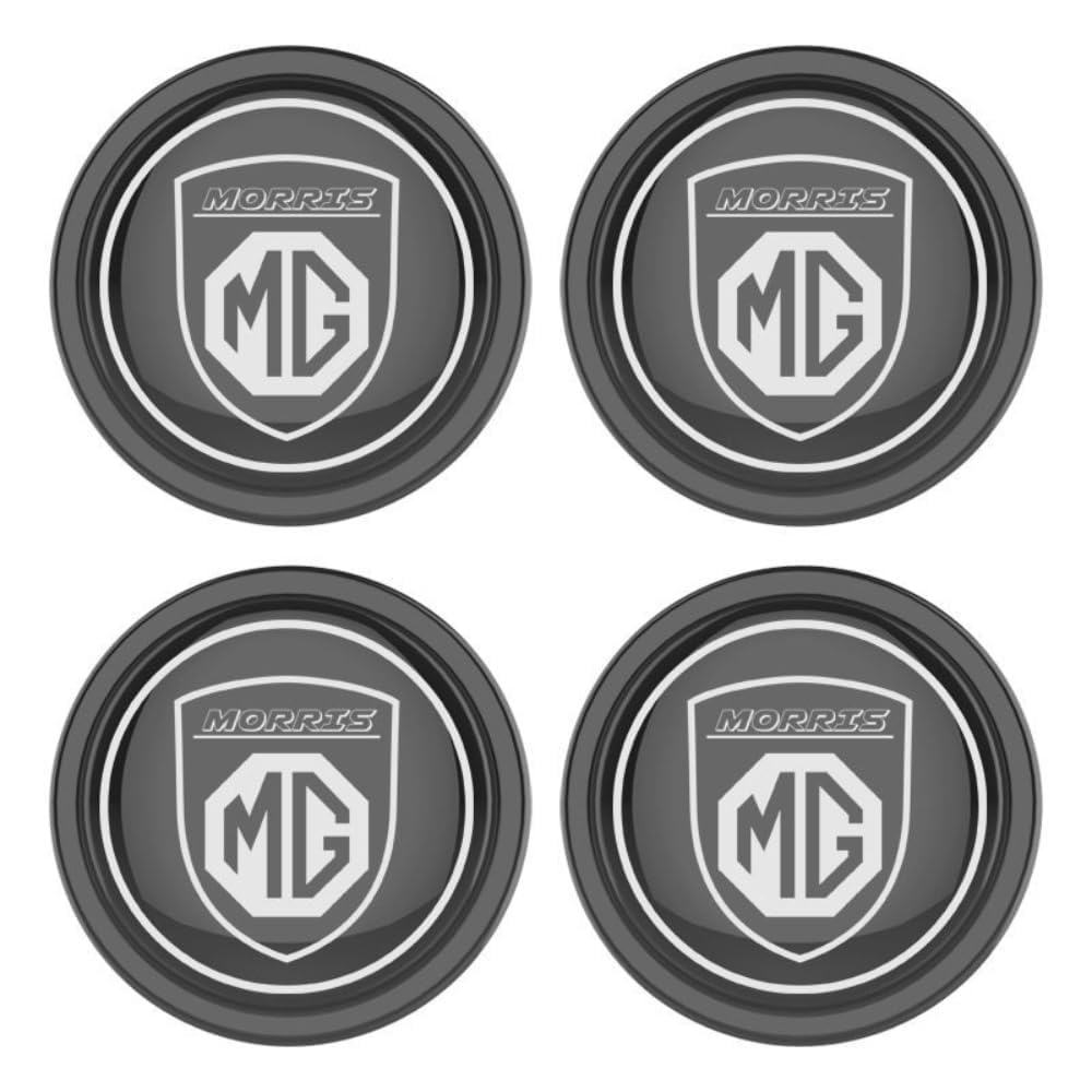 4 Stück Auto Radnabenkappen für MG 5 2012-2021（54-56MM）, ABS Verbundmaterial Nabenmittenkappe Radkappe Stickers in der Mitte Radnabenkappe,Shield-A/Black von ZXjbgjsm