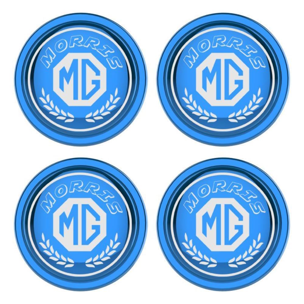 4 Stück Auto Radnabenkappen für MG 5 2012-2021（54-56MM）, ABS Verbundmaterial Nabenmittenkappe Radkappe Stickers in der Mitte Radnabenkappe,Shield-B/Blue von ZXjbgjsm