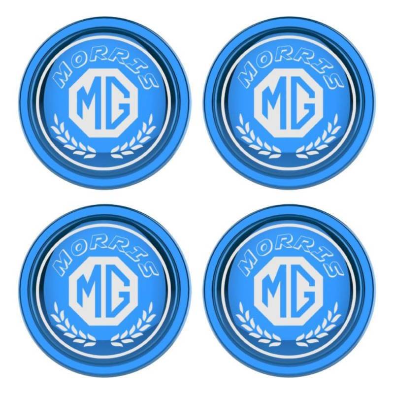 4 Stück Auto Radnabenkappen für MG 5 2012-2021（54-56MM）, ABS Verbundmaterial Nabenmittenkappe Radkappe Stickers in der Mitte Radnabenkappe,Shield-B/Blue von ZXjbgjsm