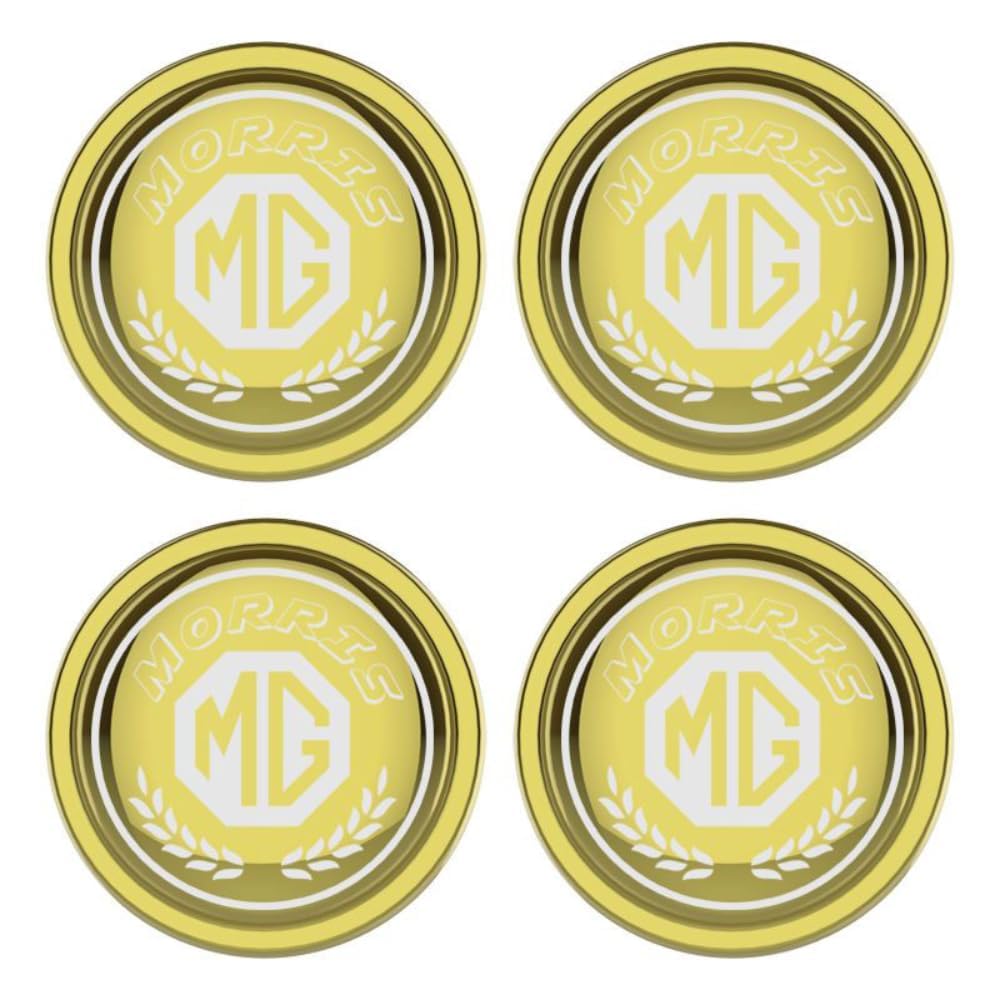 4 Stück Auto Radnabenkappen für MG 5 2012-2021（54-56MM）, ABS Verbundmaterial Nabenmittenkappe Radkappe Stickers in der Mitte Radnabenkappe,Shield-C/Yellow von ZXjbgjsm