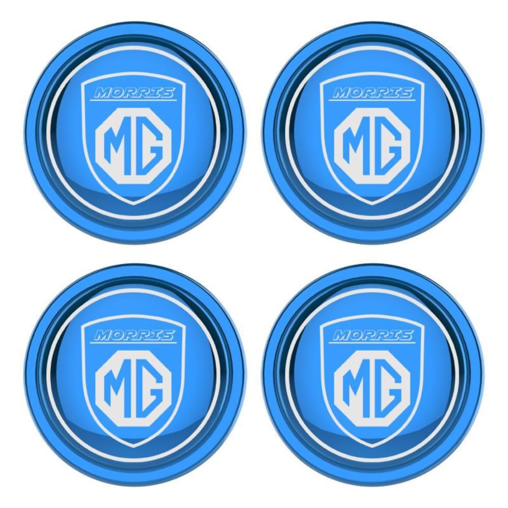 4 Stück Auto Radnabenkappen für MG 6 2010-2021（54-56MM）, ABS Verbundmaterial Nabenmittenkappe Radkappe Stickers in der Mitte Radnabenkappe,Shield-B/Blue von ZXjbgjsm