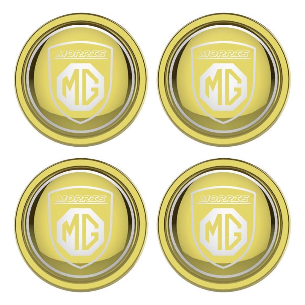 4 Stück Auto Radnabenkappen für MG 6 2010-2021（54-56MM）, ABS Verbundmaterial Nabenmittenkappe Radkappe Stickers in der Mitte Radnabenkappe,Shield-C/Yellow von ZXjbgjsm