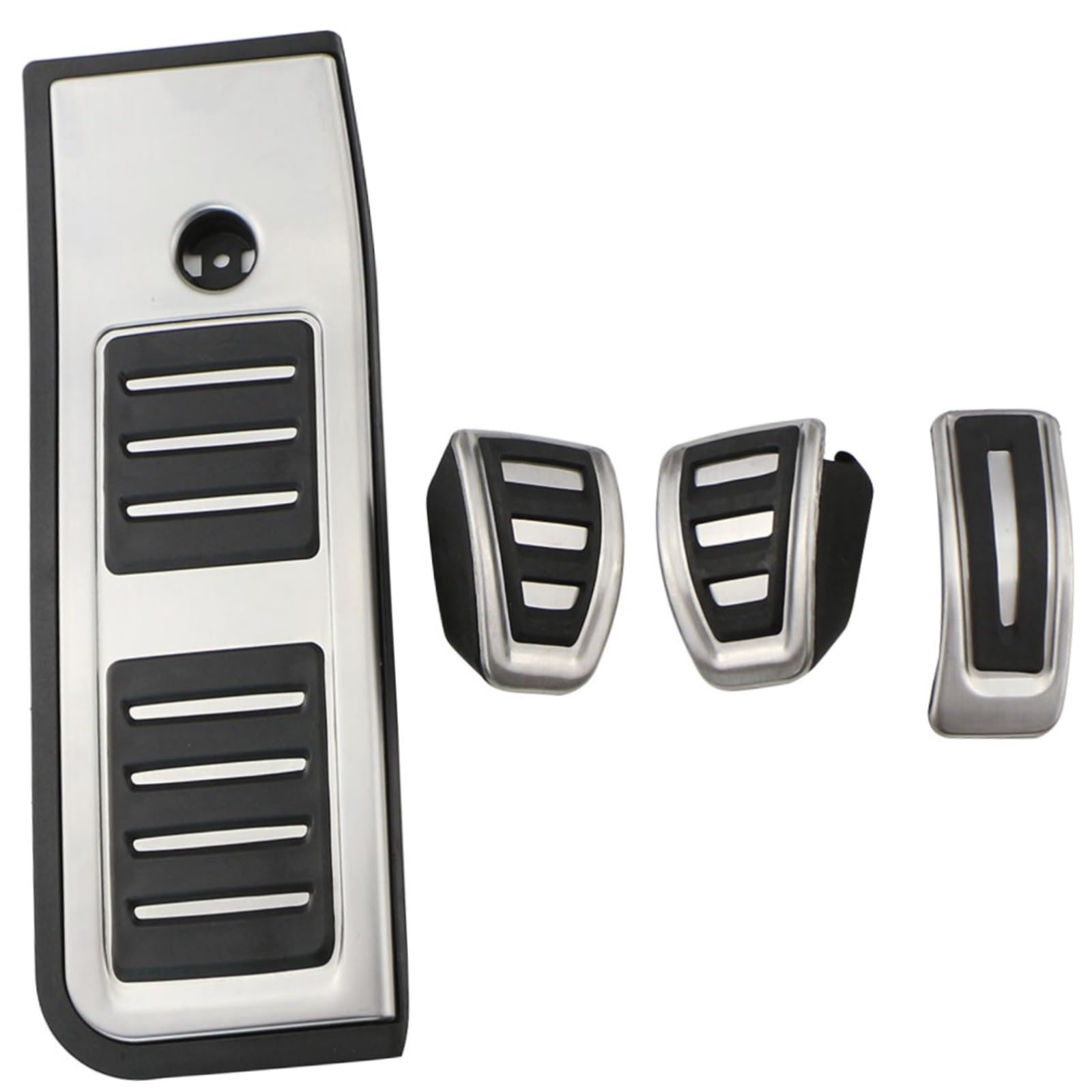 Für Audi A6 C8 2019-2020 Edelstahl-Pedal-Set, Kraftstoff-Auto-Bremspedal, Gaspedal, Bremsgummi-Pads (4 Stück MT) von ZYALUI