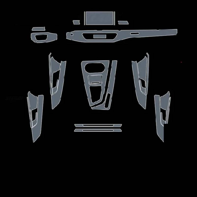 Für RS4 S4 2019–2022 2023, Auto-Innenraum-Mittelkonsole, transparente TPU-Schutzfolie, kratzfest, Reparaturzubehör, Refit von ZYALUI
