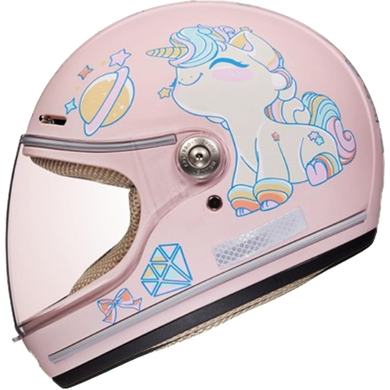 Integralhelm for Kinder, ECE-geprüfter Vespa-Motorrad-Halbhelm, Mit Sonnenblende, Rollerhelm for Jungen Und Mädchen Von 3 Bis 12 Jahren(B) von ZYDKDA