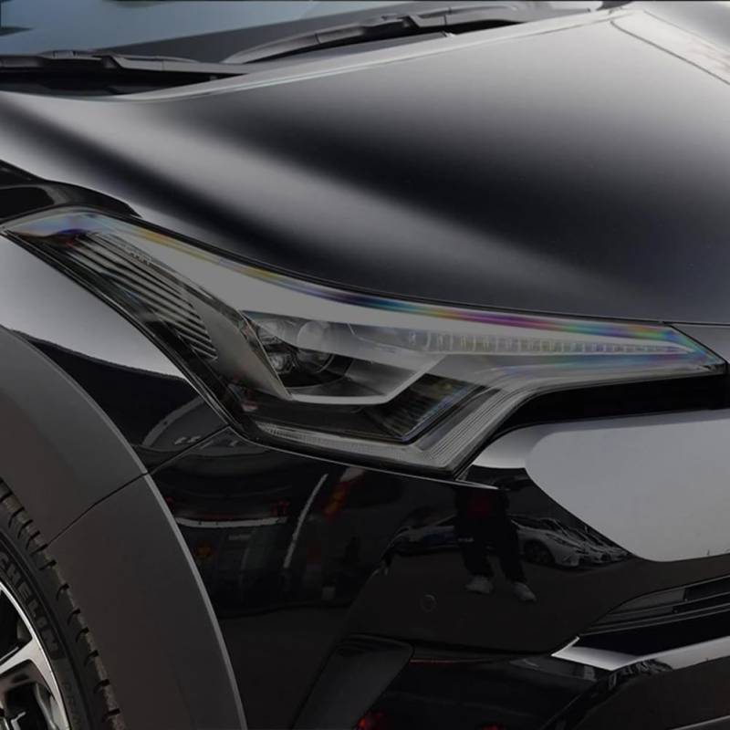 2 Stück Autoscheinwerfer-Schutzfolie, geräucherter schwarzer Tönungsfolien-Vinyl-transparenter TPU-Aufkleber, für Toyota CHR 2018 2019 2020 2021 von ZYDMUU