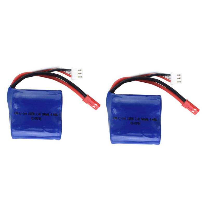 ZYGY 2PCS 7.4V 600mah High-Rate Lithium Batterie für EB02 ferngesteuertes Schiff / Schiffsmodell / Automodell von ZYGY