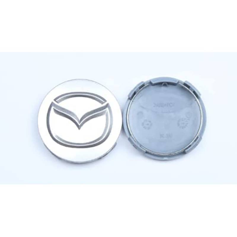 ZYHHDP 4 X Reifen & Felgen Radnabenkappen Emblem-Aufkleber Aufkleber, füR Mazda 2 3 5 6 MX5 MX30 CX3 CX30 CX5 CX50 CX 7 8 9 60mm Staubdichtes Styling-ZubehöR von ZYHHDP