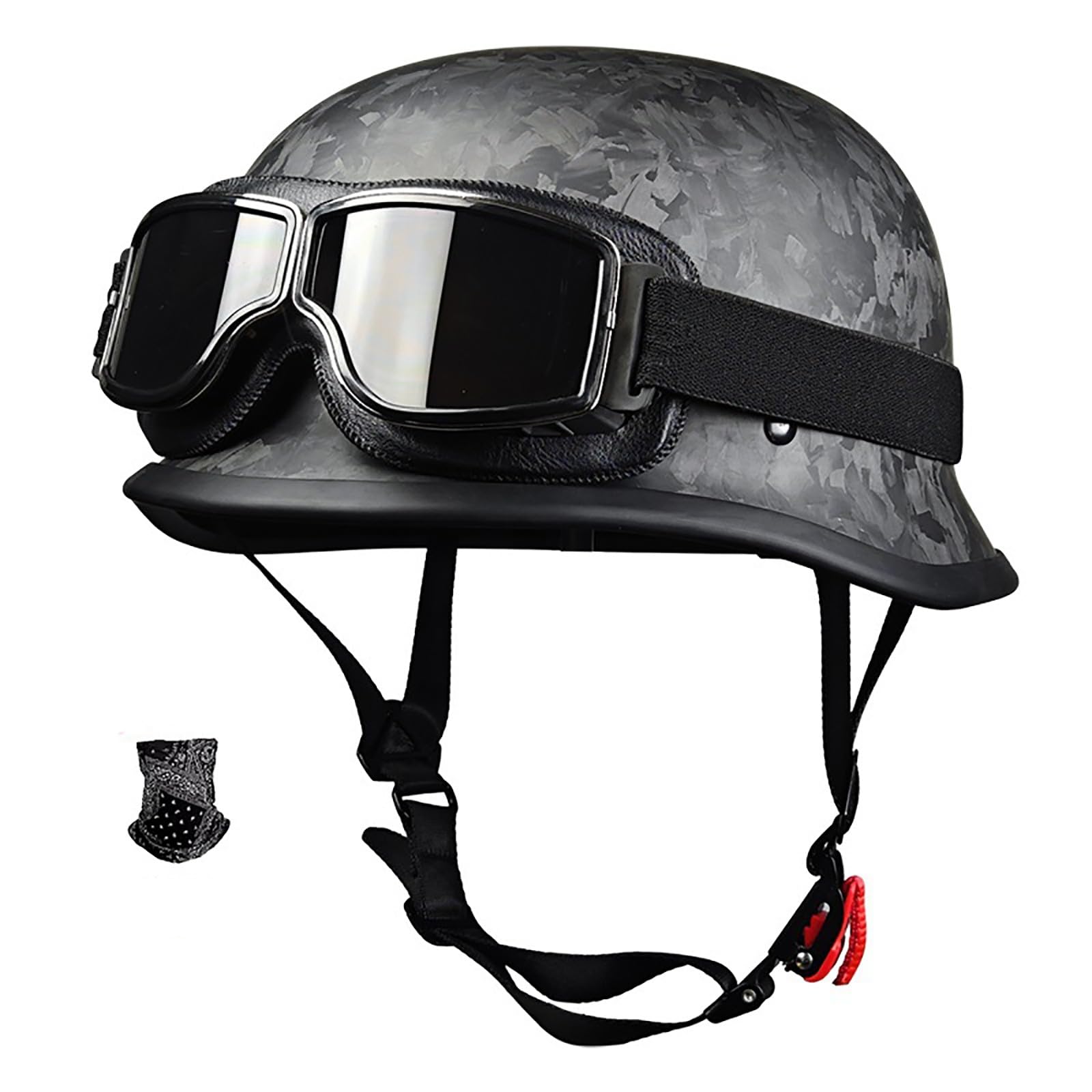 Carbonfaser-Helm, Motorrad-Halbhelm, Faser Mit Sonnenblende, ECE/DOT-Zugelassener Motorradhelm Für Damen Und Herren, Modischer Reithelm B,XL von ZYMWBDGD