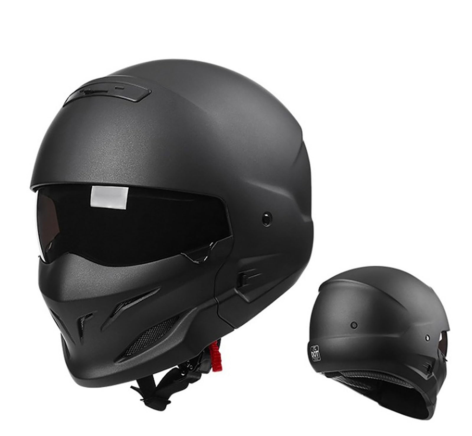 Integral-Motorradhelme, Retro-Motorradhelme, Jet- Und Semi-Jet-Helme Mit Visier, ECE-Zugelassene Retro-Motorradhelme Für Erwachsene, Männer Und Frauen, Roller B,L von ZYMWBDGD