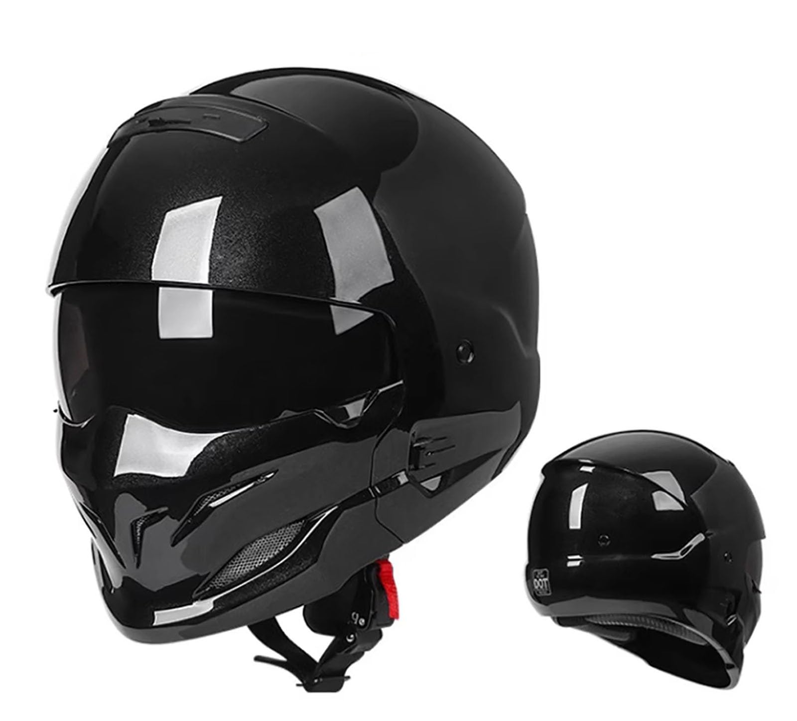 Integral-Motorradhelme, Retro-Motorradhelme, Jet- Und Semi-Jet-Helme Mit Visier, ECE-Zugelassene Retro-Motorradhelme Für Erwachsene, Männer Und Frauen, Roller C,L von ZYMWBDGD