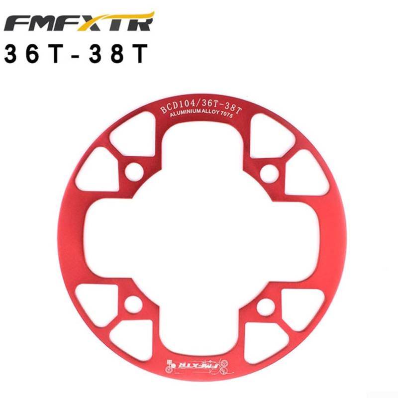 Effizientes Kurbelkettenschutz-Design, kompatibel mit 104BCD Rennrad-Modellen (36-38T Rot) von ZYNCUE