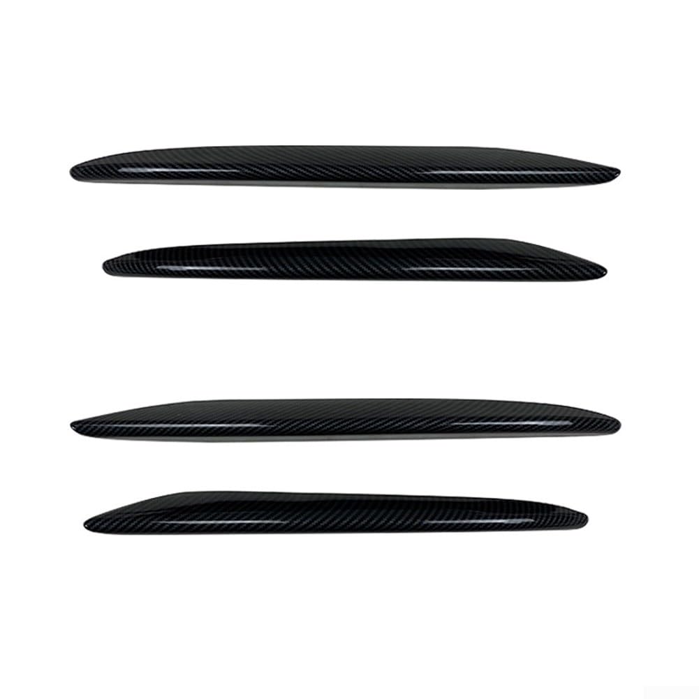 Glänzend Schwarz Stoßstange Lippe Splitter Spoiler Blende für E Klasse W213 (Carbon Look Set) von ZYNCUE