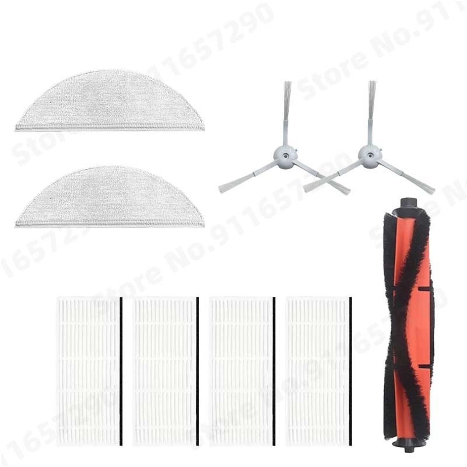 Staubsauger-Mülleimer-Box Haupt-/Seitenbürste, HEPA-Filter, Wischtuch, Staubbehälter, Staubbeutel, for Xiaomi, Lydsto R1/R1A/R1 Pro/S1 Roboter-Staubsaugerteile(White Set 13) von ZYQRXJ