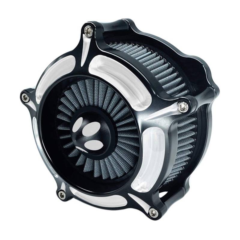 ZYQRXJ Filter Motorrad Turbine Ansaugluftfilter CNC Kit, for Harley, Sportster XL 883 XL 1200 Dyna Softail Touring Electra Glide Lufteinlass für Motorräder(Contrast Cut Gray B) von ZYQRXJ