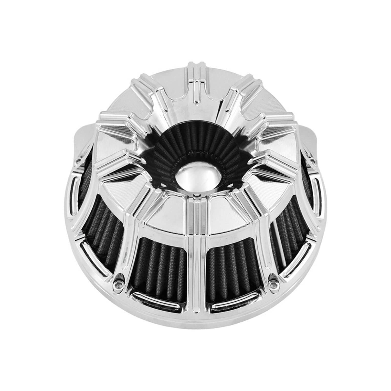 ZYQRXJ Motorrad 10 15 Invertiert Luftfilter Filter Schwarz/Chrom, for Harley, Touring Big Twin Cam Sportster Dyna Softail Electra Glide Lufteinlass für Motorräder(Air Cleaner B) von ZYQRXJ