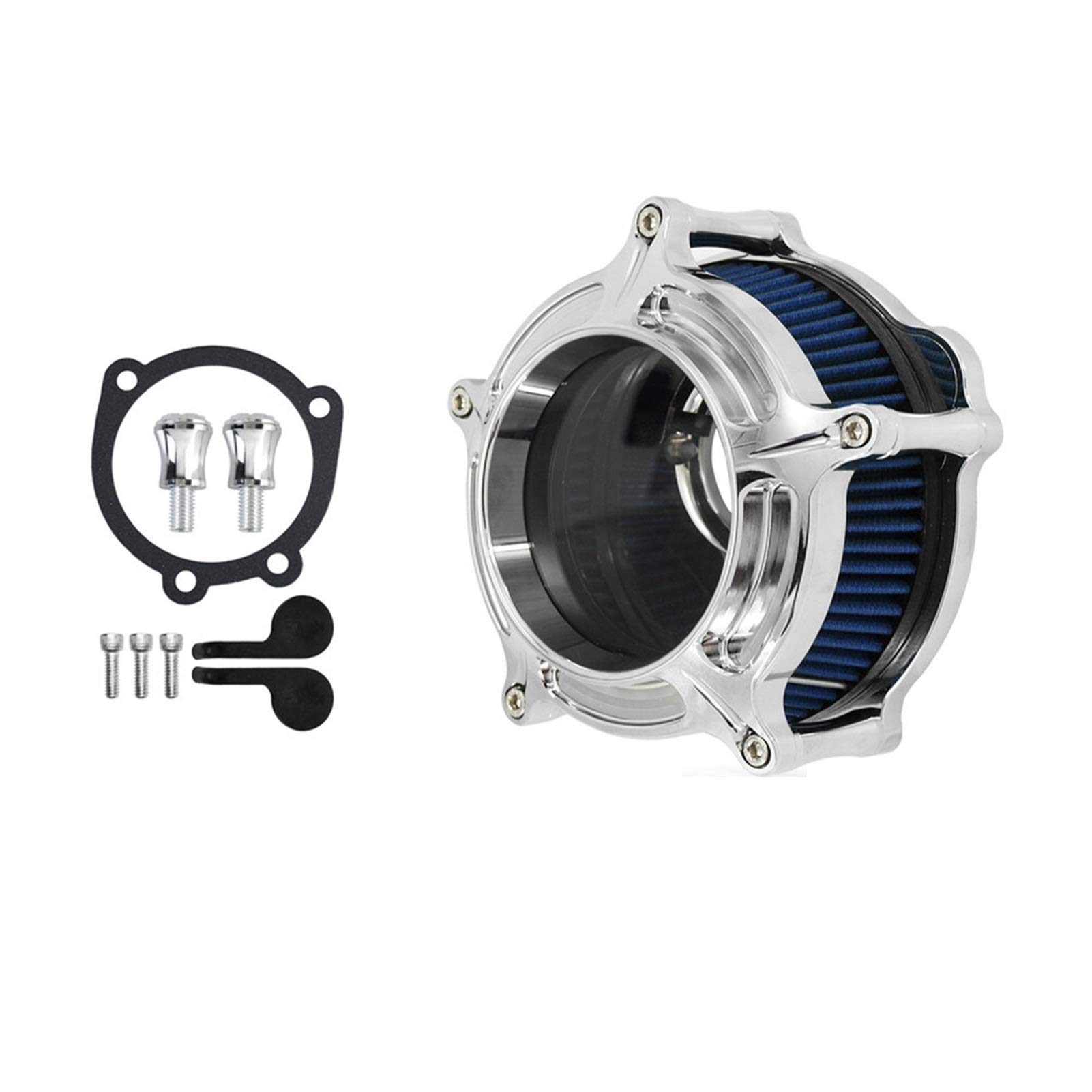 ZYQRXJ Motorrad-Luftfilter, Aluminium, blau, transparenter Einlass, Luftfilter, for Harley, Touring 2000–2020, Electra Glide, Sportster XL04 19 Dyna Lufteinlass für Motorräder(A Air Filters) von ZYQRXJ