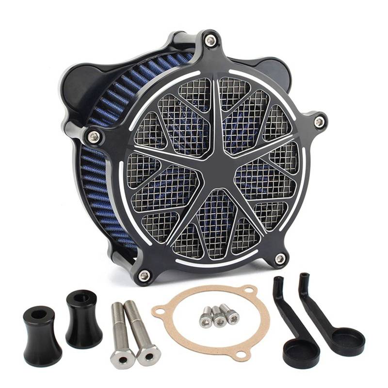 ZYQRXJ Motorrad-Luftfilter-Reiniger-Ansaugset, blaues Element, for Harley, Dyna FXDLS Touring Electra Street Tir Glide Road King Softail Lufteinlass für Motorräder(P) von ZYQRXJ