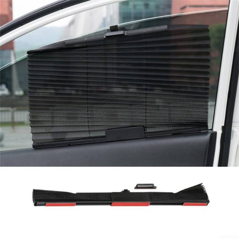 Auto Side Folding Sunshades Retractable Mesh Curtain SunShield Protection Easy Installation Suitable for Any Cars (Beige) von ZYWUOY