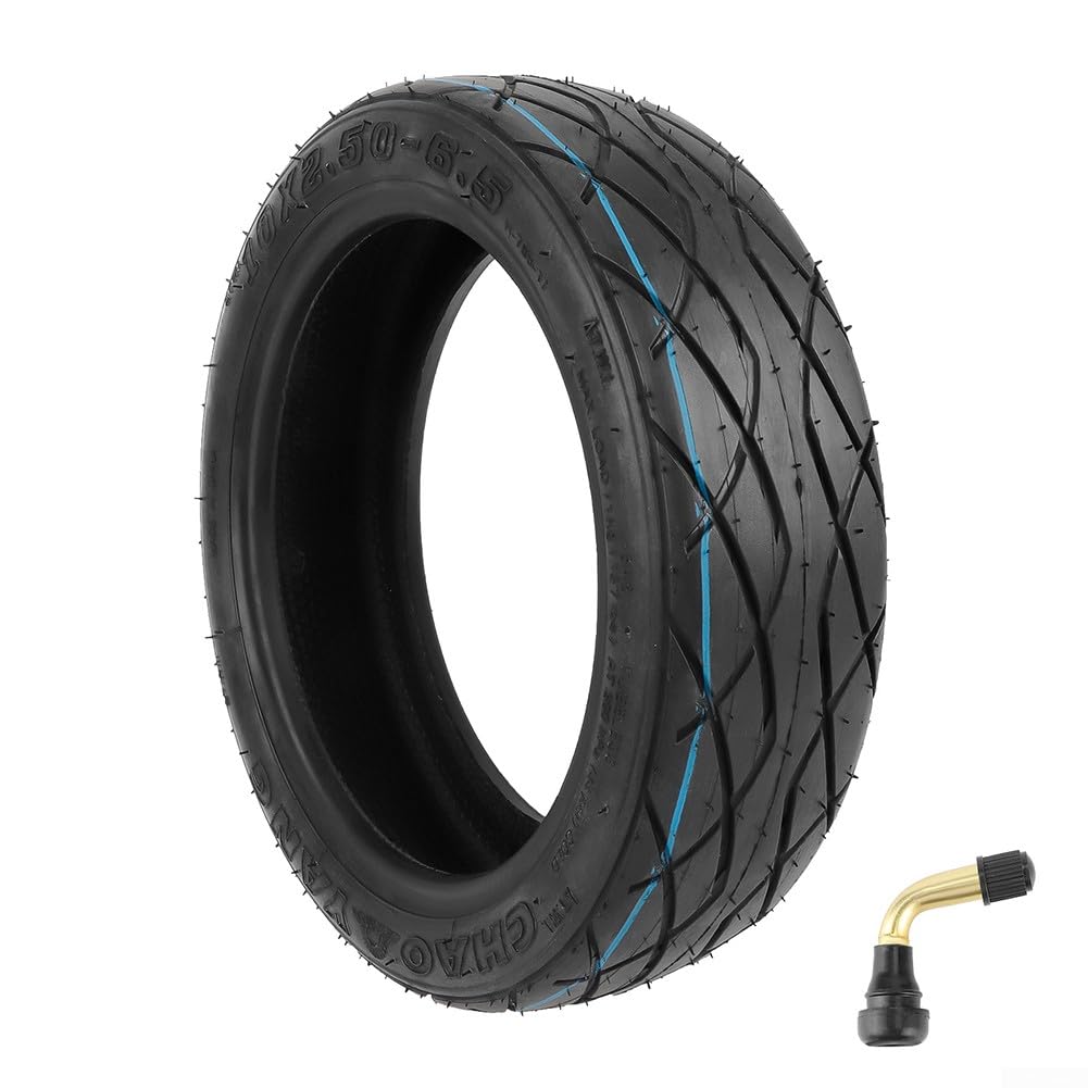ZYWUOY Elektroroller-Reifen, 10 Zoll schwarzer Gummi 10x2.50-6.5 Tubeless Reifen Kit, geeignet für 60/70-6.5 für Elektro Roller Max G30, Elektroroller Reifen mit Zapfpistole von ZYWUOY