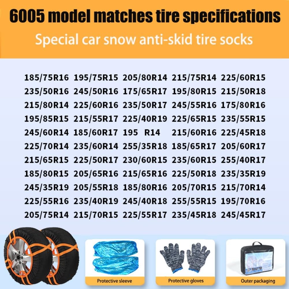 Reifen-Traktionslösung, 2 Stück, für Auto-Schneeketten-Set, perfekt für Winterbedingungen (6005) von ZYWUOY