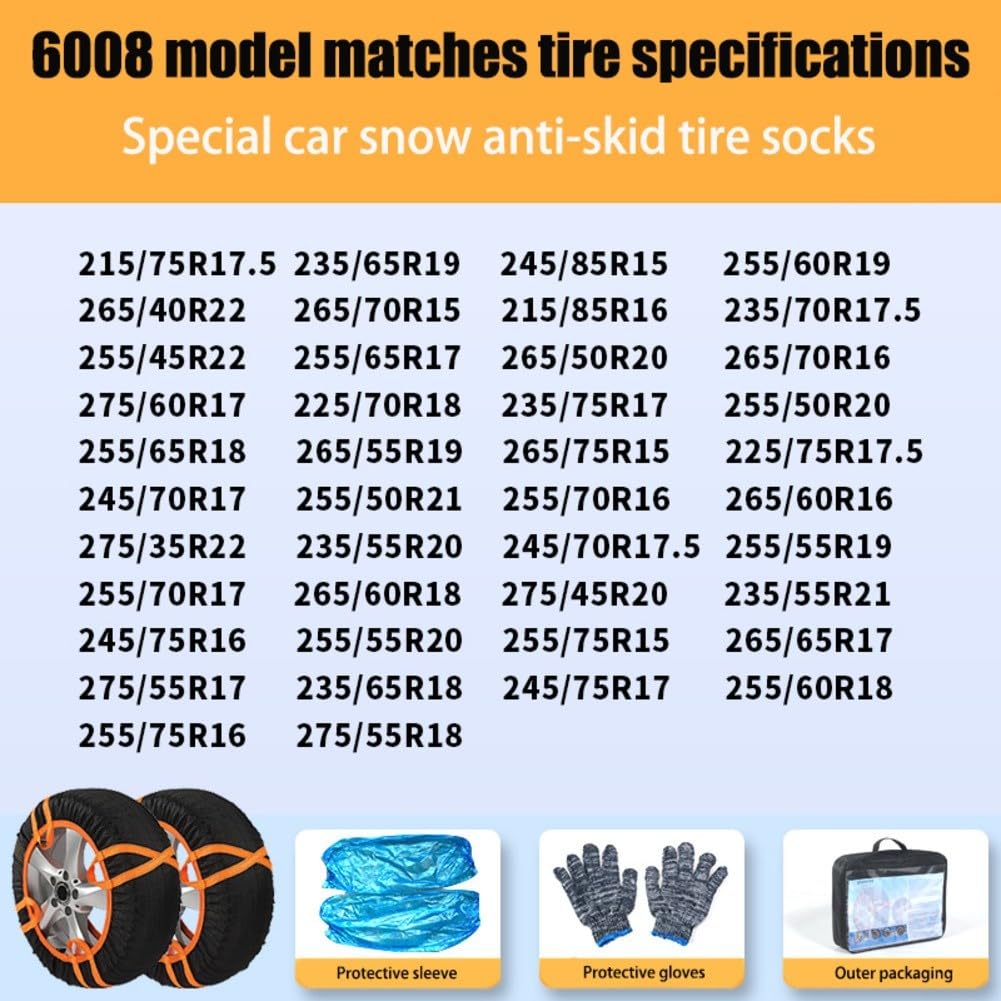 Reifen-Traktionslösung, 2 Stück, für Auto-Schneeketten-Set, perfekt für Winterbedingungen (6008) von ZYWUOY