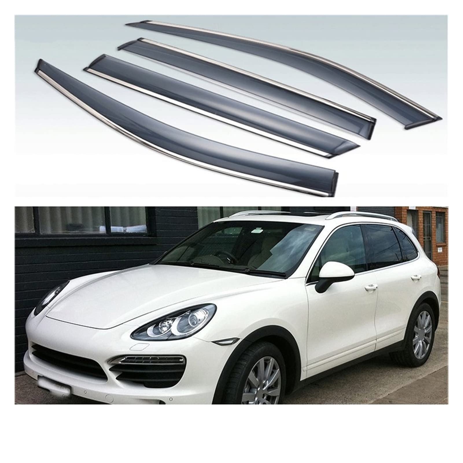 Visier Deflector Außenschirme Deflektor Für Porsche Cayenne 92A 2012-2018 Windabweiser Seitenfenster Regenabweiser von ZYZCW