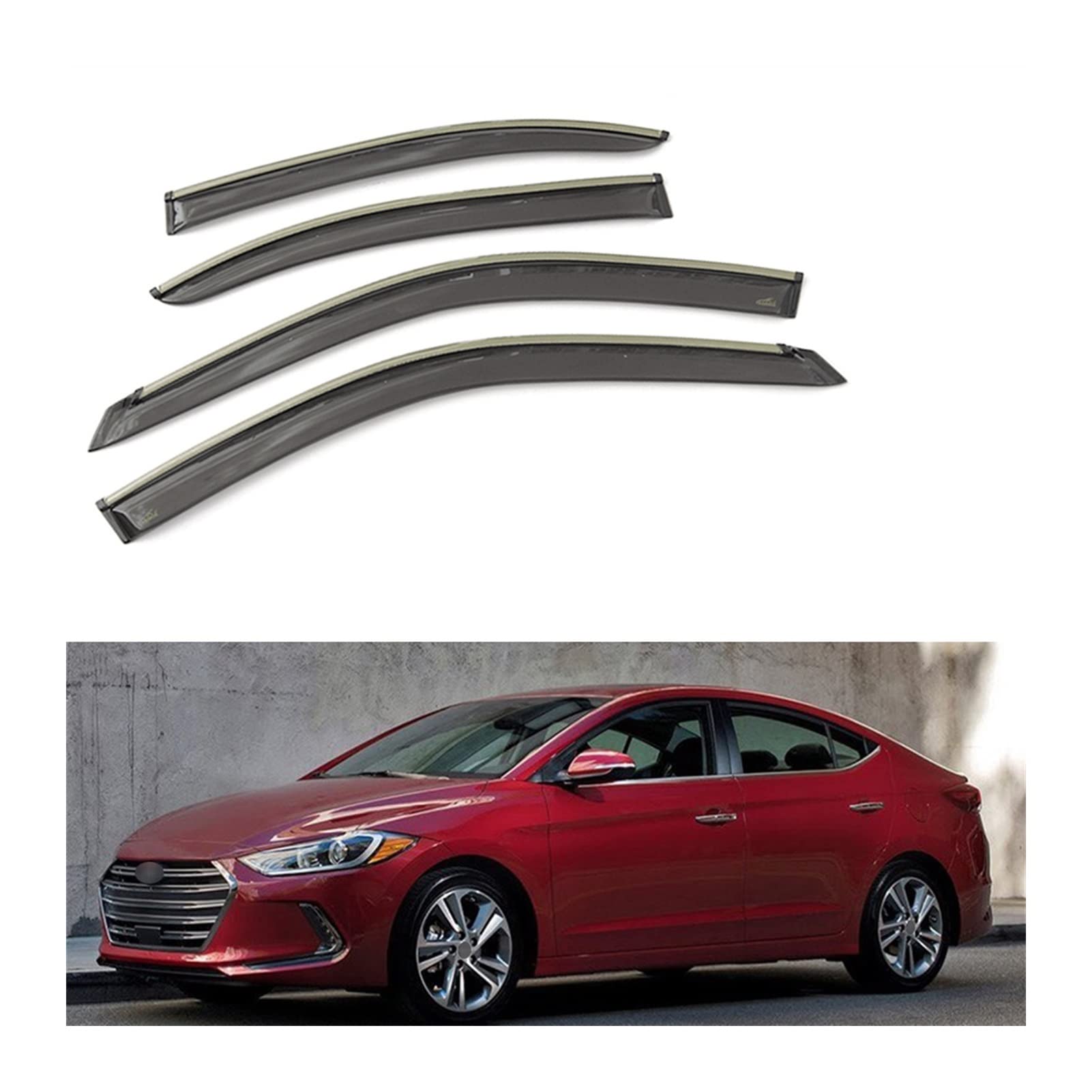 Visier Deflector Fensterregenvisier Für Hyundai Elantra 2006-2018 Windabweiser Seitenfenster Regenabweiser von ZYZCW