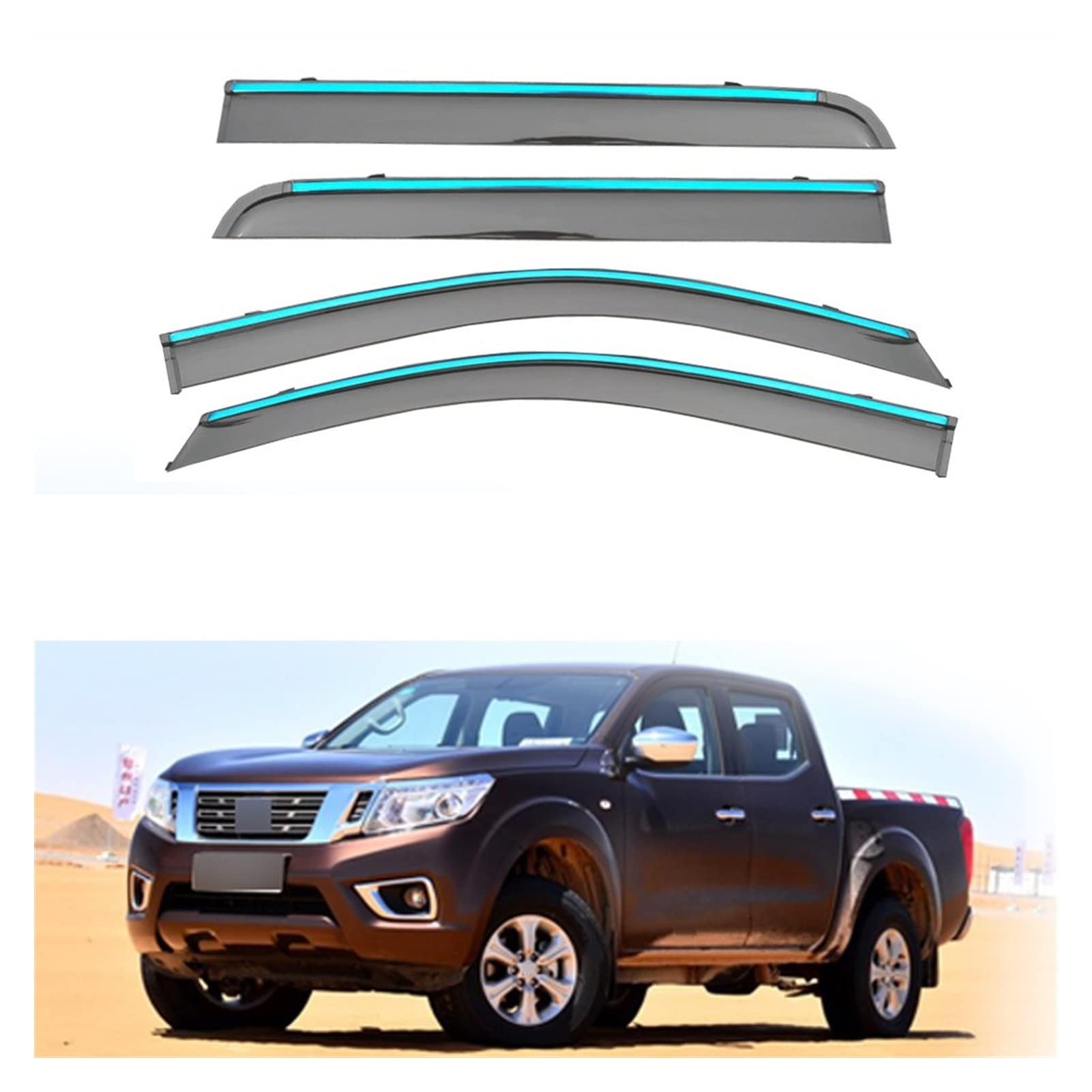 Visier Deflector Fensterregenvisier Für Nissan Navara 2017 2018 Windabweiser Seitenfenster Regenabweiser von ZYZCW