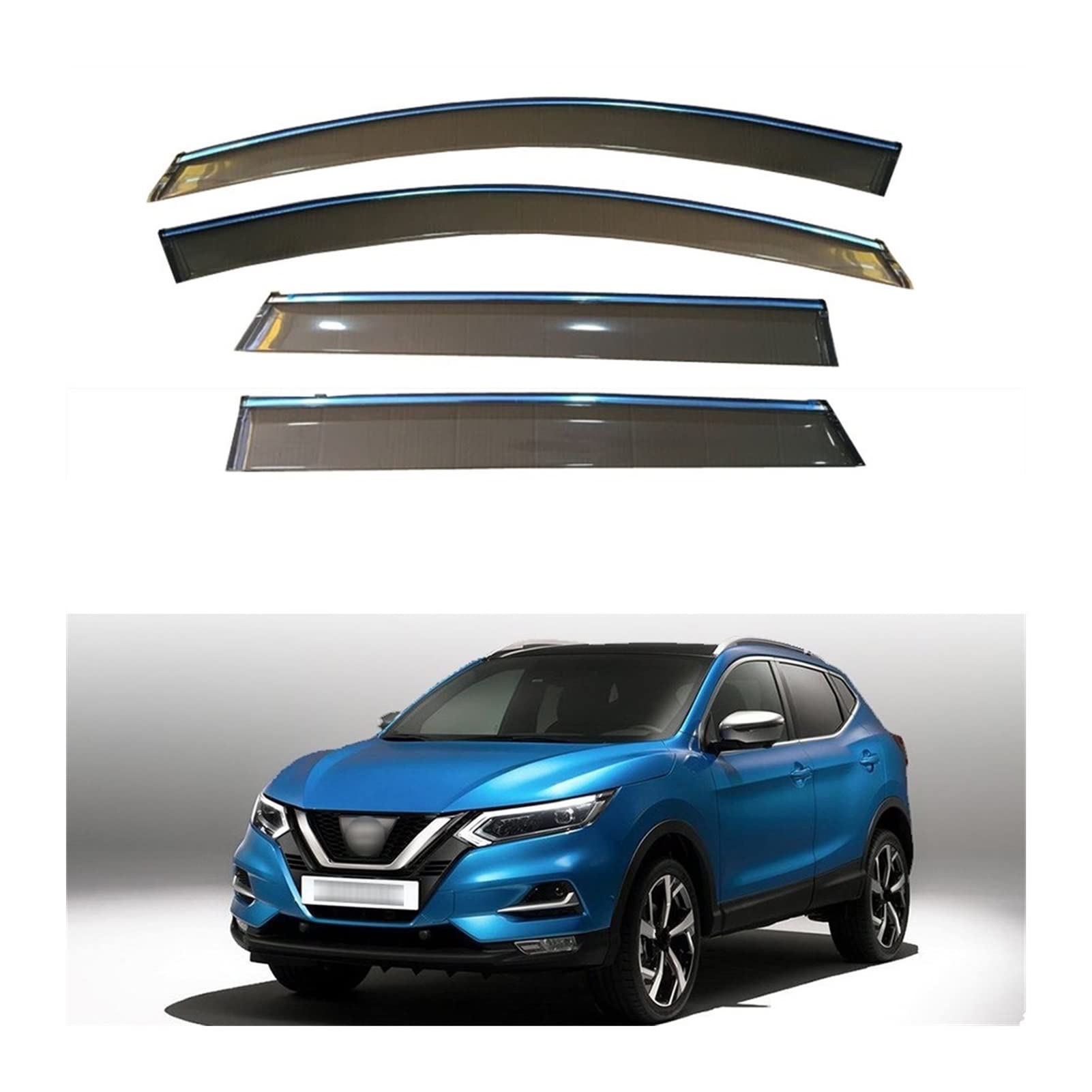 Visier Deflector Fensterregenvisier Für Nissan Qashqai 2016 2017 2018 Windabweiser Seitenfenster Regenabweiser von ZYZCW