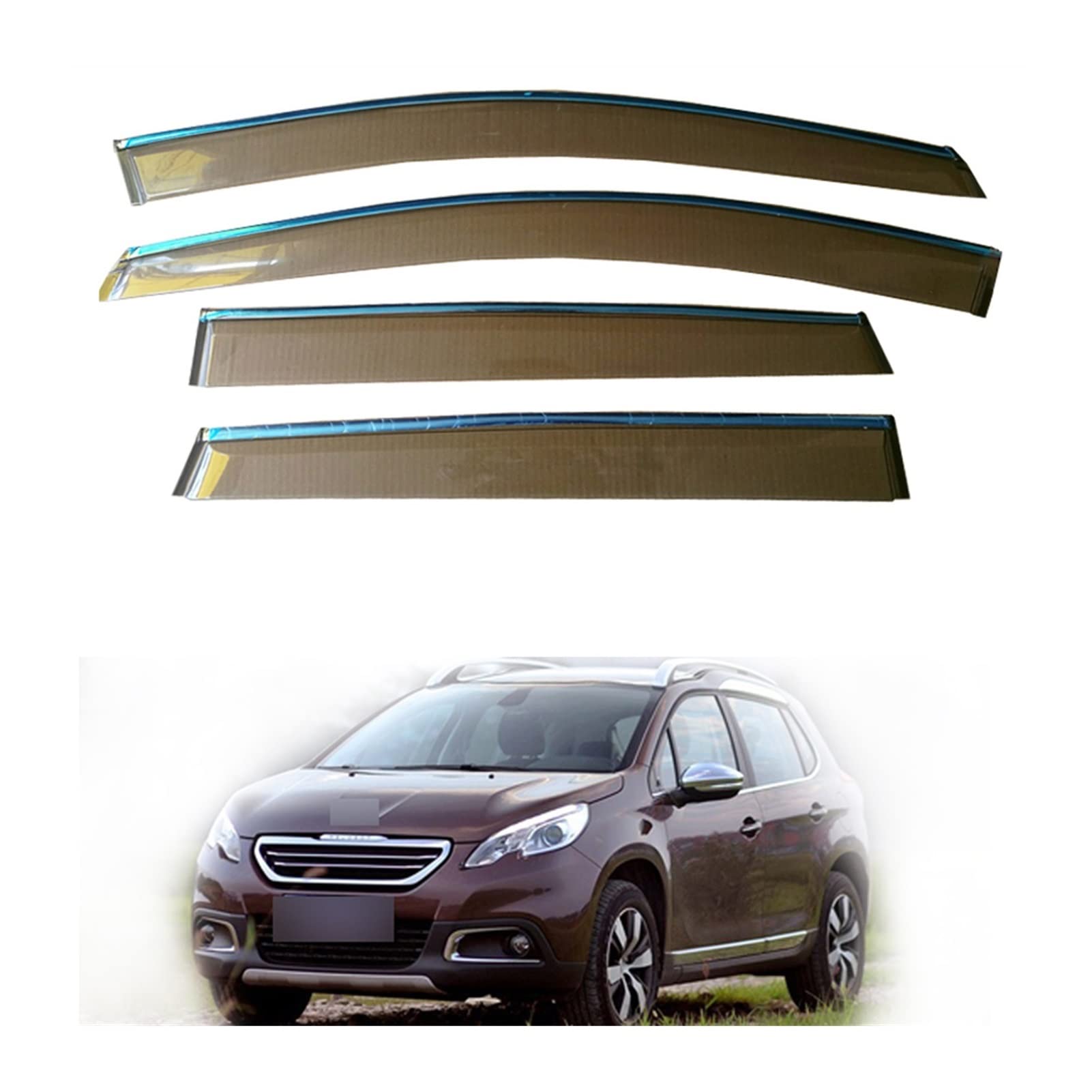 Visier Deflector Fensterregenvisier Für Peugeot 2008 2014 2015 2016 2017 2018 Windabweiser Seitenfenster Regenabweiser von ZYZCW