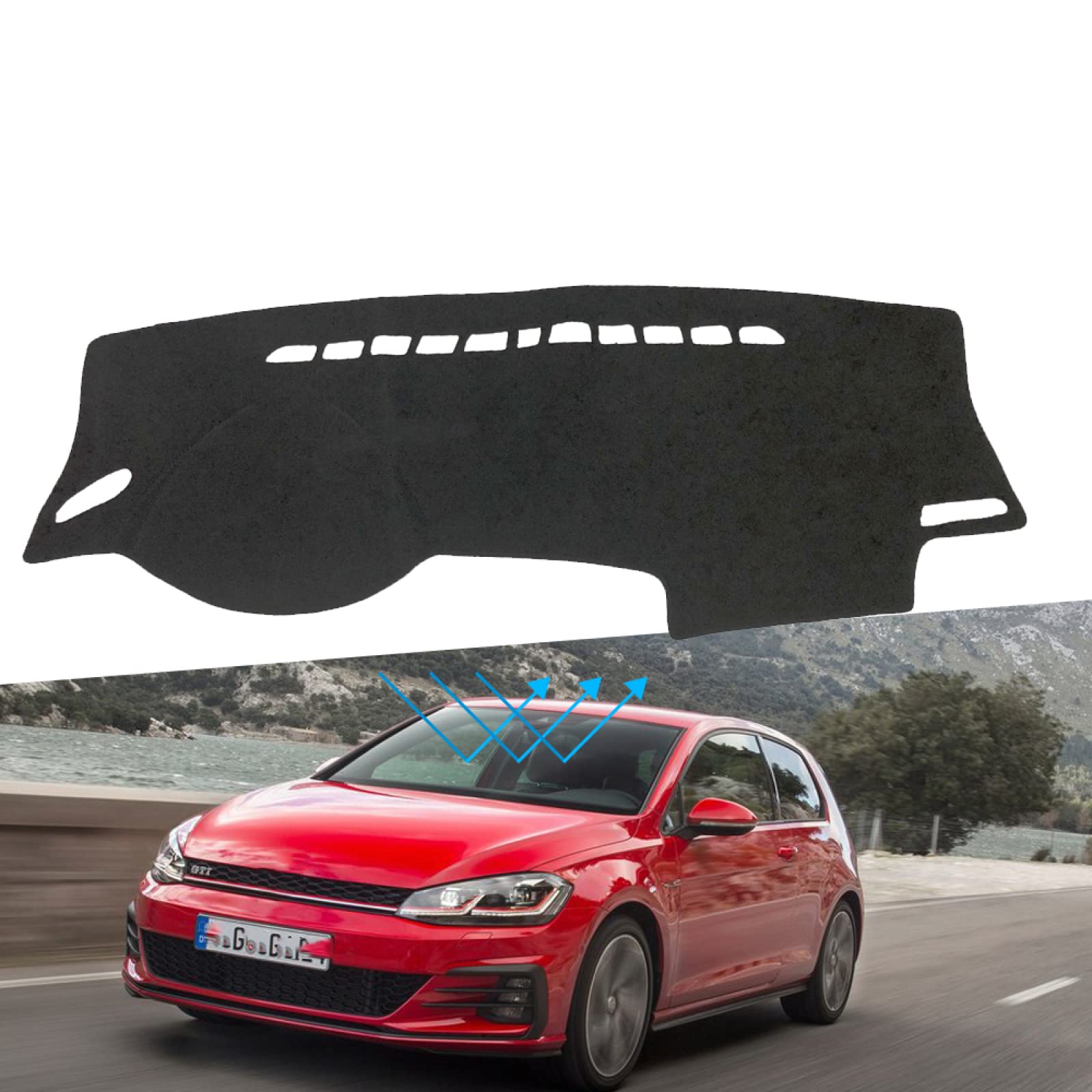 Armaturenbrett Abdeckung Schutzpolster, für VW Golf 7 MK7 2013~2019 Autozubehör Armaturenbrett Sonnenschutz Teppich von ZZMOQ