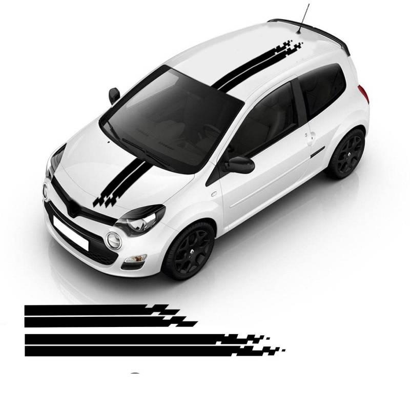 Auto Motorhaube Dach Dekor Aufkleber Auto Racing Sport Styling Streifen Körper Aufkleber Zubehör 4 STÜCKE, Für Renault Twingo Cliopcs von ZZMOQ