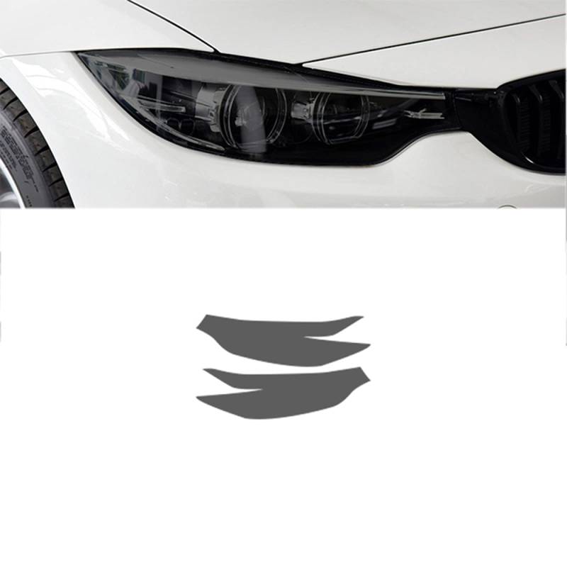 Für BMW 4er F32 F33 F36, 2 Stück Autoscheinwerfer Schutzfolie Scheinwerfer Wiederherstellung Transparent Schwarz TPU AufkleberPU von ZZMOQ