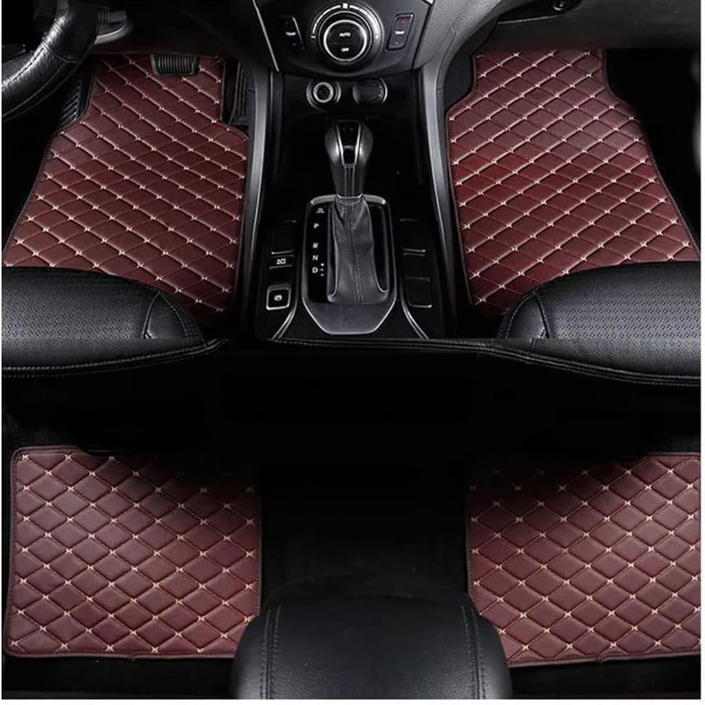 4Stück Leder Auto-Fussmatten für Hyundai Equus(4seats) 2010-2017,Allwetter-Fußmatten,Teppich wasserdichte Einlagen Bodeneinlagen Auto Innenraum Zubehör,C-Coffee von ZZRSXZSR