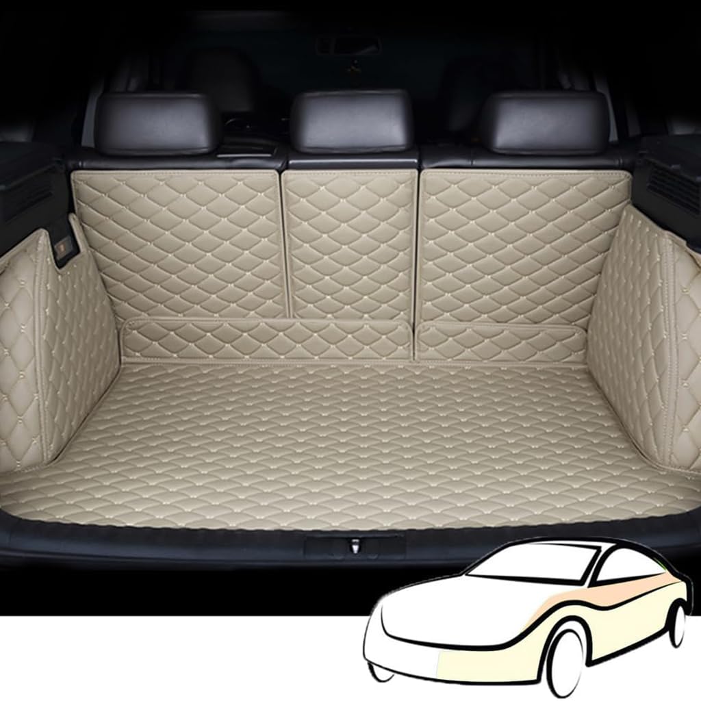 Auto Kofferraumwanne Kofferraummatte für Toyota Crown 2010-2014,Trunk Mat Boot Mats VollstäNdige Einkreisung Schutzmatten ZubehöR,Beige von ZZRSXZSR