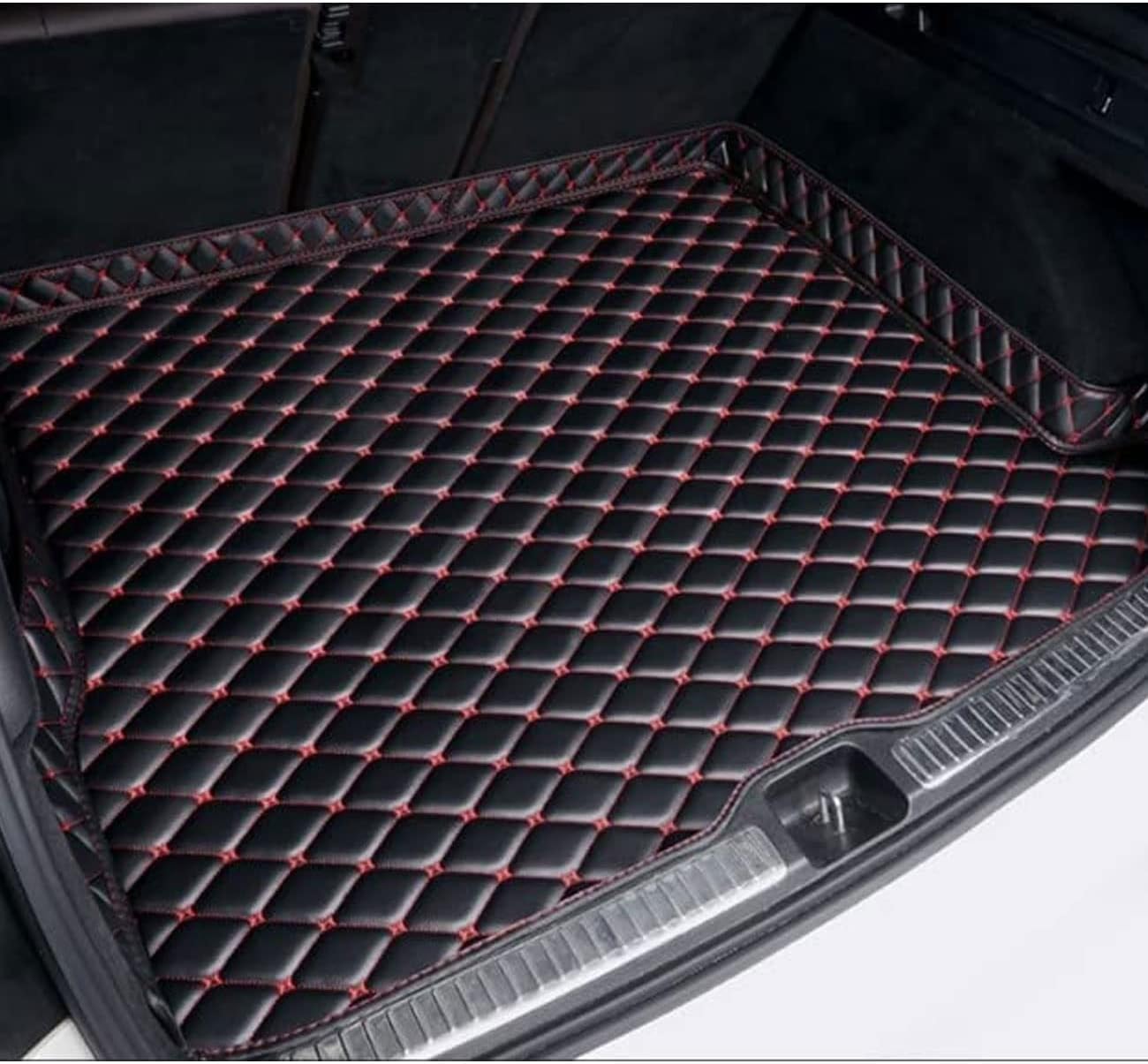 Auto Leder Kofferraummatte für Jeep Cherokee 2016-2018 (with or Without Storage Box on The Right Side),Kofferraum Schutzmatte Teppich Kofferraumwanne Pad Kratzfest Wasserdicht Antirutschmatte Zubehör von ZZRSXZSR