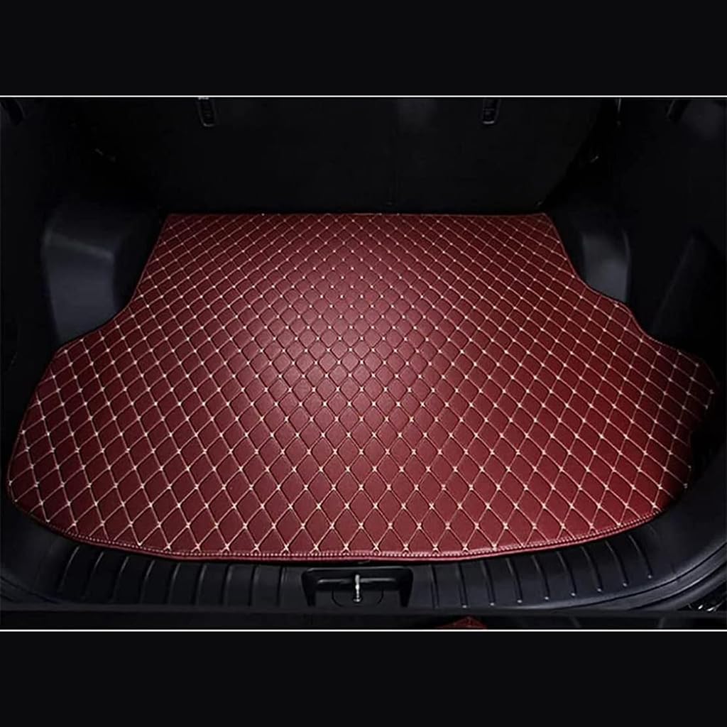 Auto Leder Kofferraummatten für Lexus LS460L 36CM 2007-2015,wasserdichte Schmutzabweisende Fußmatten Antirutsch Kofferraum Mats,WineRed von ZZRSXZSR