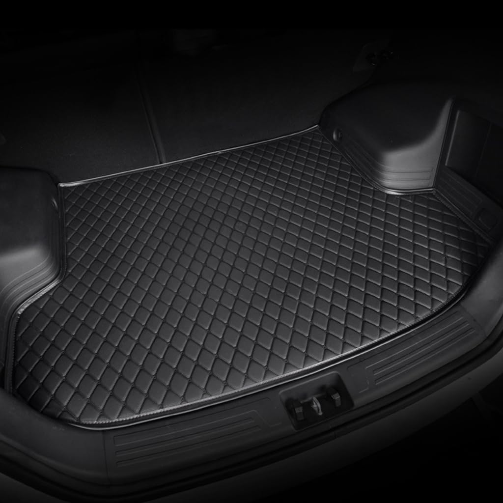 Auto Leder Kofferraummatten für Mini Mini 4door 2014-2023,wasserdichte Schmutzabweisende Fußmatten Antirutsch Kofferraum Mats,All Black von ZZRSXZSR