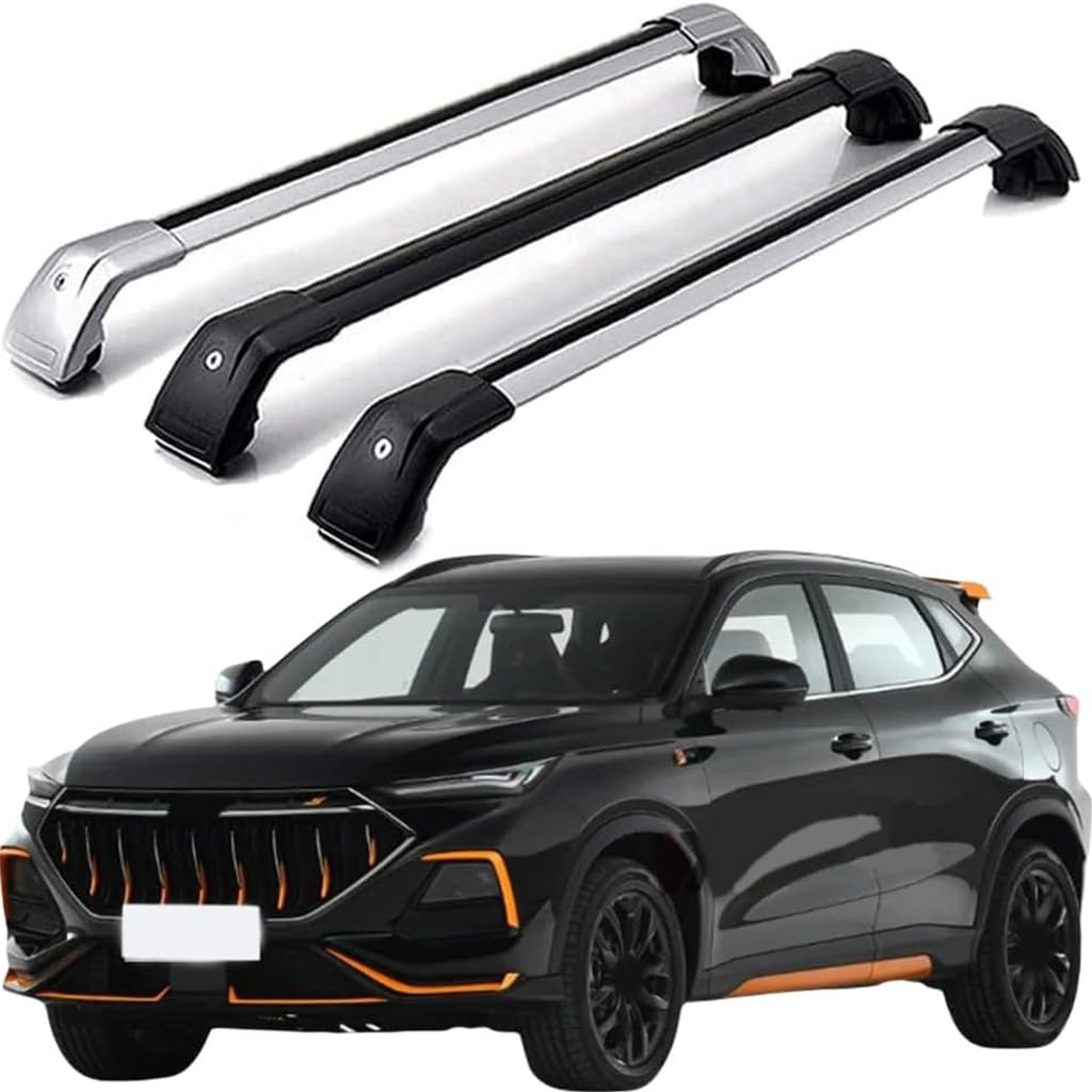 Dach Querstreben für Chang an Oshan X5,Auto Dachträger Querstreben Autoschienen Rack Aluminium Anti-Rost Querträger Dach Gepäck Ersatzteile Set,Silber-schwarz von ZZRSXZSR