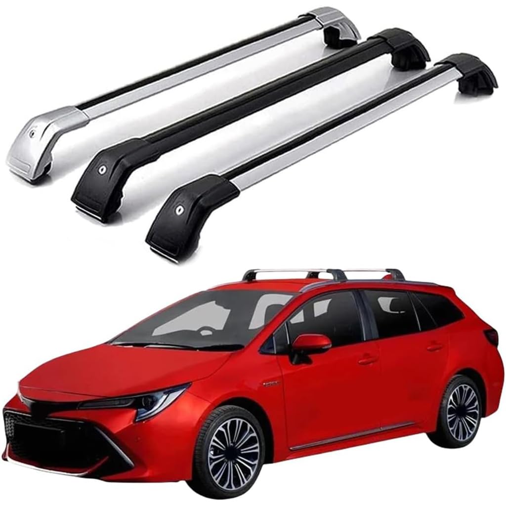 Dach Querstreben für Corolla 5dr Immobilien 2019 + SUV,Auto Dachträger Querstreben Auto Schienen Rack Aluminium Anti-Rost Querstrebe Dach Gepäck Ersatzteile Set,Schwarz von ZZRSXZSR