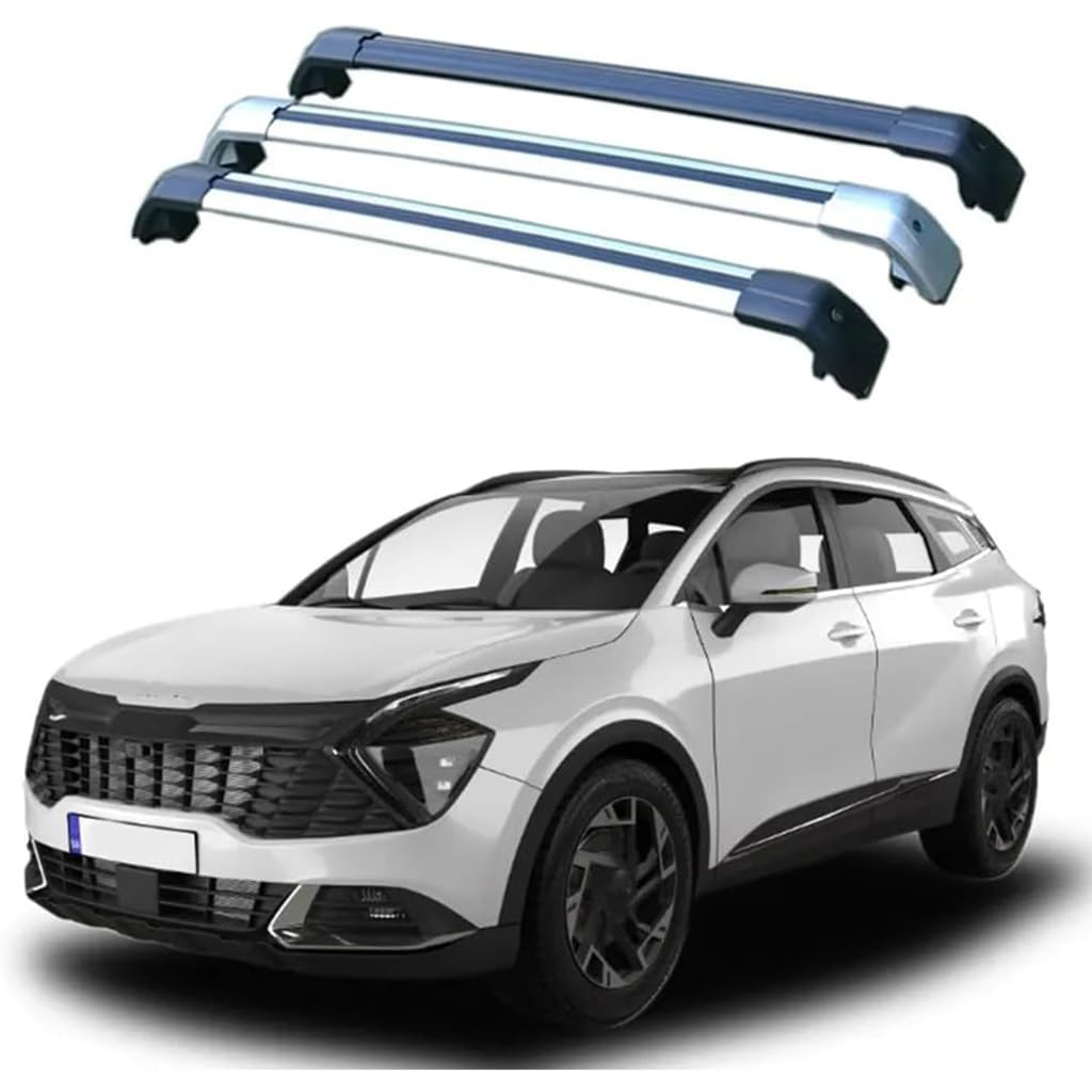 Dach Querstreben für KIA Sportage (nq5) 2022 2023+,Auto Dachträger Querstreben Auto Schienen Rack Aluminium Anti-Rost Querträger Dach Gepäck Ersatzteile Set,Schwarz von ZZRSXZSR